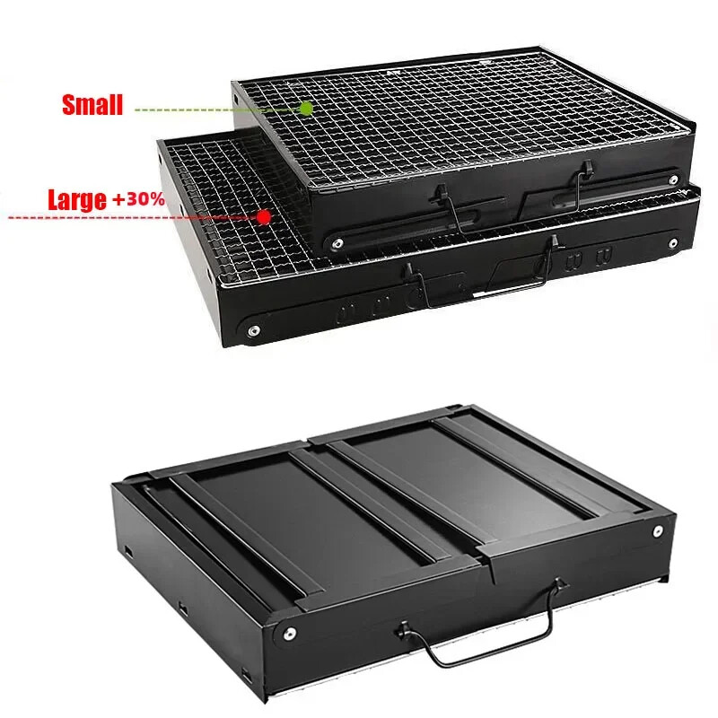 Noul grătar portabil Grătar cu cărbune Mini grătar Set de instrumente din oțel inoxidabil Gătit în aer liber Camping Picnic Plaja Grătar de camping