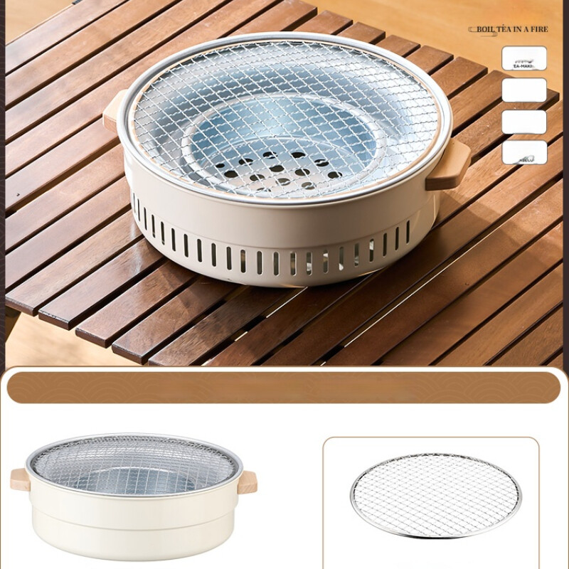 GIANXI Prenosný kruhový gril na grilovanie pre domácnosť Riad na grilovanie Gril na grilovanie Vonkajšia grilovacia pec Kempovanie Letná záhrada Mini ohnisko