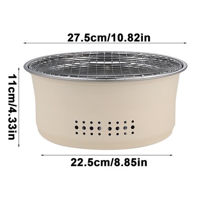 Korejas stila BBQ grils Pārnēsājams kokogļu grils kempinga piknikam Nerūsējošā tērauda mazs grila grila deglis kempinga malkas plīts