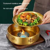 Arată cu izolație Grătar Grătar în stil coreean Sobă cu alcool din oțel inoxidabil potrivită pentru acasă Brazier comercial Camping