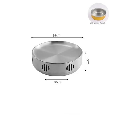 Arată cu izolație Grătar Grătar în stil coreean Sobă cu alcool din oțel inoxidabil potrivită pentru acasă Brazier comercial Camping