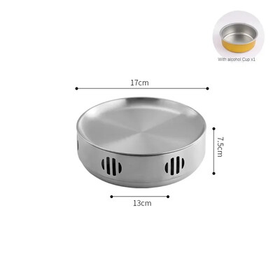 Arată cu izolație Grătar Grătar în stil coreean Sobă cu alcool din oțel inoxidabil potrivită pentru acasă Brazier comercial Camping