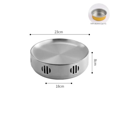 Arată cu izolație Grătar Grătar în stil coreean Sobă cu alcool din oțel inoxidabil potrivită pentru acasă Brazier comercial Camping