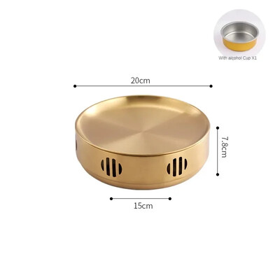 Arată cu izolație Grătar Grătar în stil coreean Sobă cu alcool din oțel inoxidabil potrivită pentru acasă Brazier comercial Camping