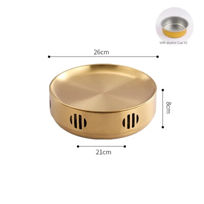 Arată cu izolație Grătar Grătar în stil coreean Sobă cu alcool din oțel inoxidabil potrivită pentru acasă Brazier comercial Camping