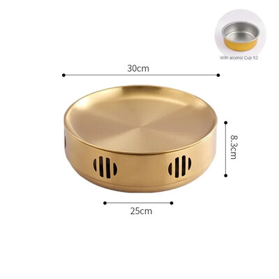Arată cu izolație Grătar Grătar în stil coreean Sobă cu alcool din oțel inoxidabil potrivită pentru acasă Brazier comercial Camping