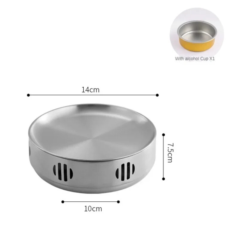 Arată cu izolație Grătar Grătar în stil coreean Sobă cu alcool din oțel inoxidabil potrivită pentru acasă Brazier comercial Camping