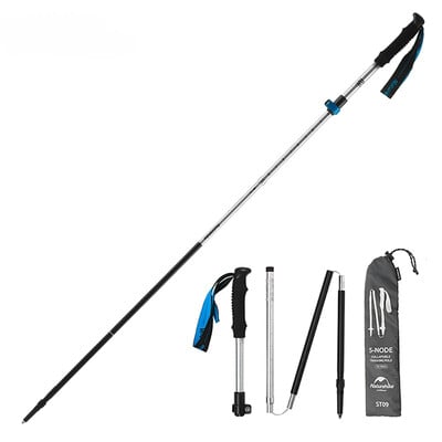 Naturehike Trekingové palice Ultraľahké skladacie 1 ks turistická palica Prenosná hliníková turistická teleskopická palica Kempovacia vychádzková palica