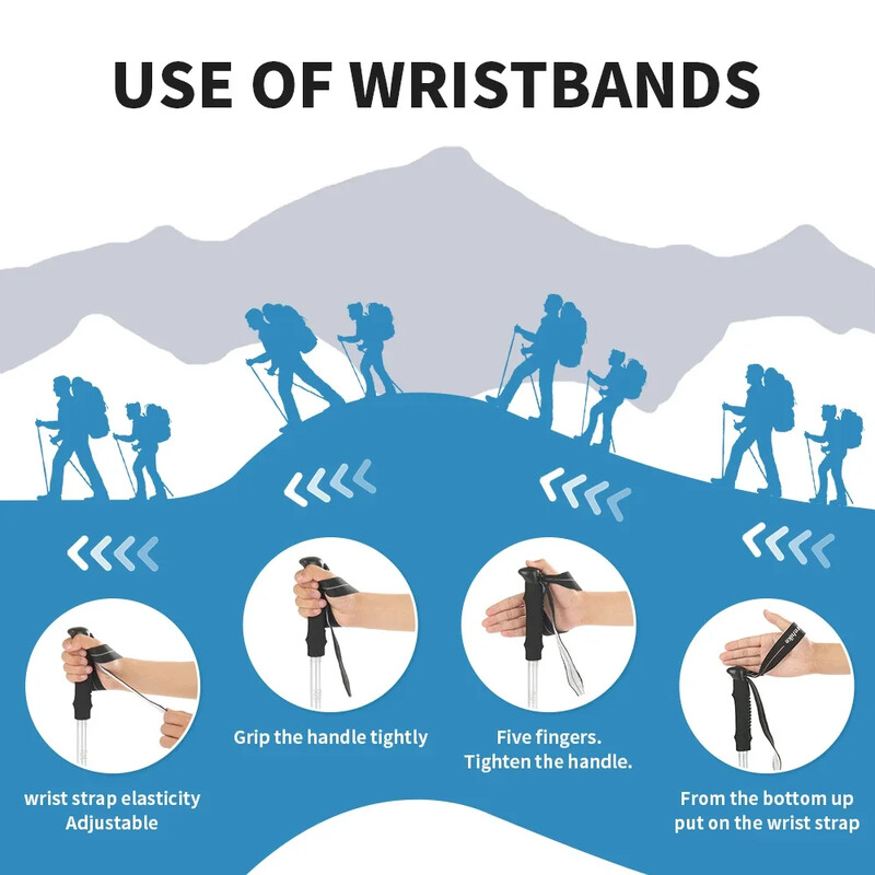 Naturehike Trekingové palice Ultraľahké skladacie 1 ks turistická palica Prenosná hliníková turistická teleskopická palica Kempovacia vychádzková palica