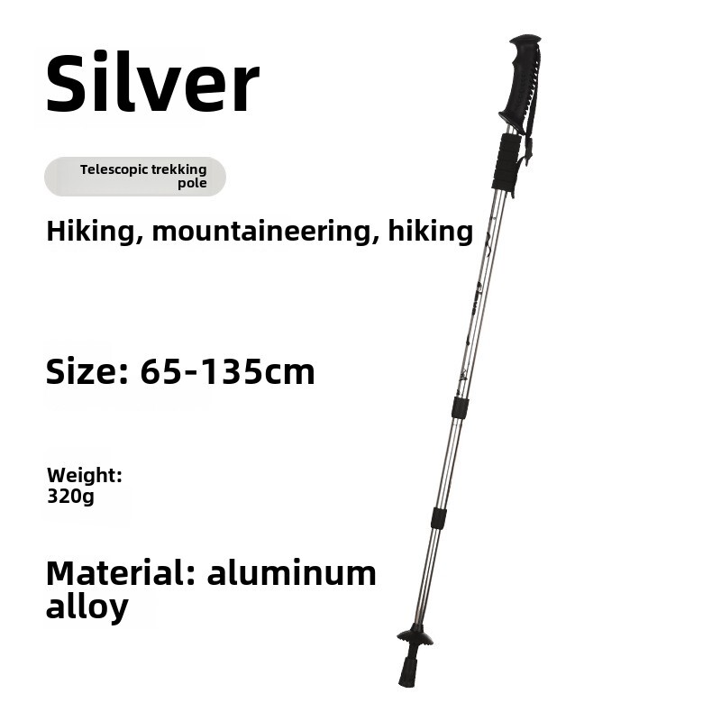 Naturehike Trekingové palice Ultraľahké skladacie 1 ks turistická palica Prenosná hliníková turistická teleskopická palica Kempovacia vychádzková palica