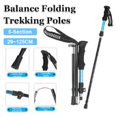 5-részes túrabottal összecsukható egyensúlytámogató túrabotok könnyű hátizsákos túramászáshoz