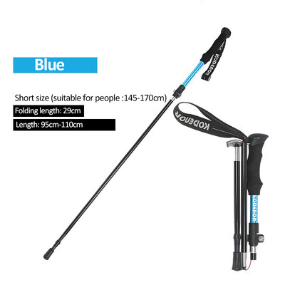 5-részes túrabottal összecsukható egyensúlytámogató túrabotok könnyű hátizsákos túramászáshoz