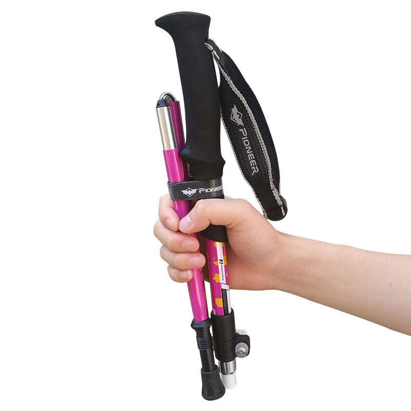 Pioneeri kokkupandav matkakepp Kerge süsinikkiust alumiinium, 3+2 osaline välimine lukk Õues mägironimine