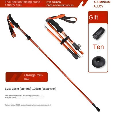 Turistické palice, trekingové palice, ultraľahké, 5-dielne nastaviteľné palice z hliníkovej zliatiny, skladacie turistické palice