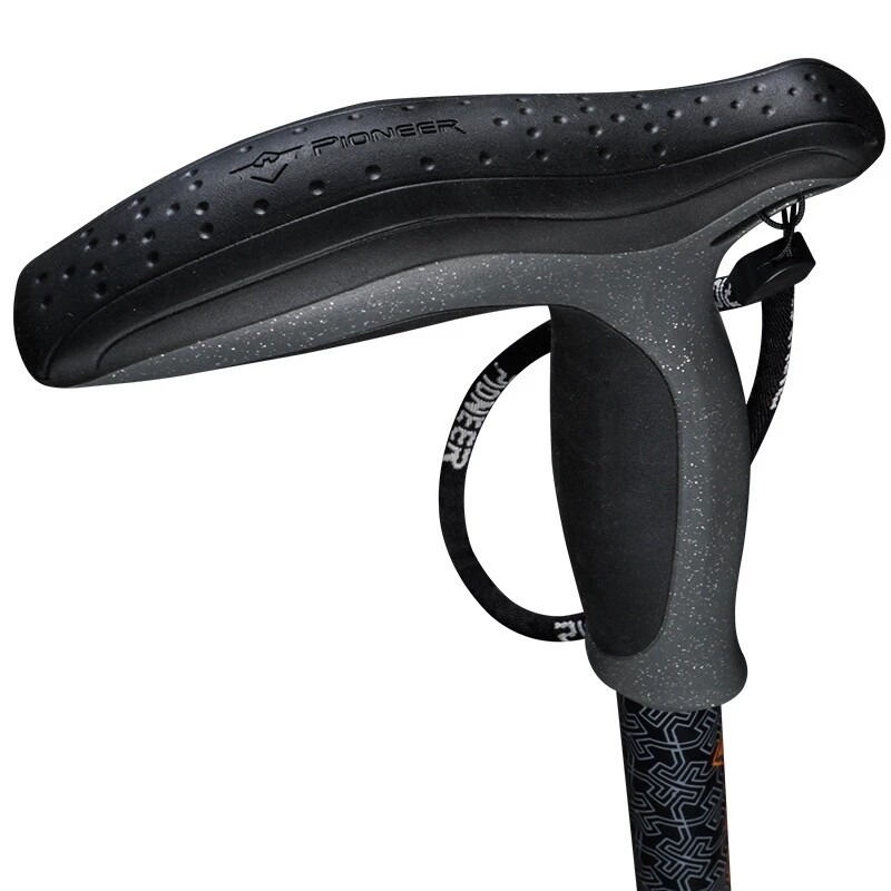 PIONEER 1vnt T formos kempingo žygio lazdos, lengvos anglies pluošto teleskopinės su greitu užraktu, reguliuojamu ilgiu 49cm-100cm