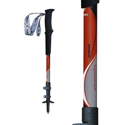 Vychádzková palica PIONEER 55-125 cm, alpenstocky, 3 sekcie, uhlíkové vlákno, ľahké, horolezecké, berle, outdoorová turistika