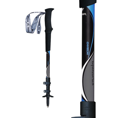 Vychádzková palica PIONEER 55-125 cm, alpenstocky, 3 sekcie, uhlíkové vlákno, ľahké, horolezecké, berle, outdoorová turistika