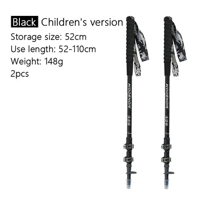 2 ks karbónových vychádzkových palíc, 3 sekcie, teleskopických turistických palíc s EVA rovnou rukoväťou, alpenštejnov, outdoorových, kempingových, horolezeckých