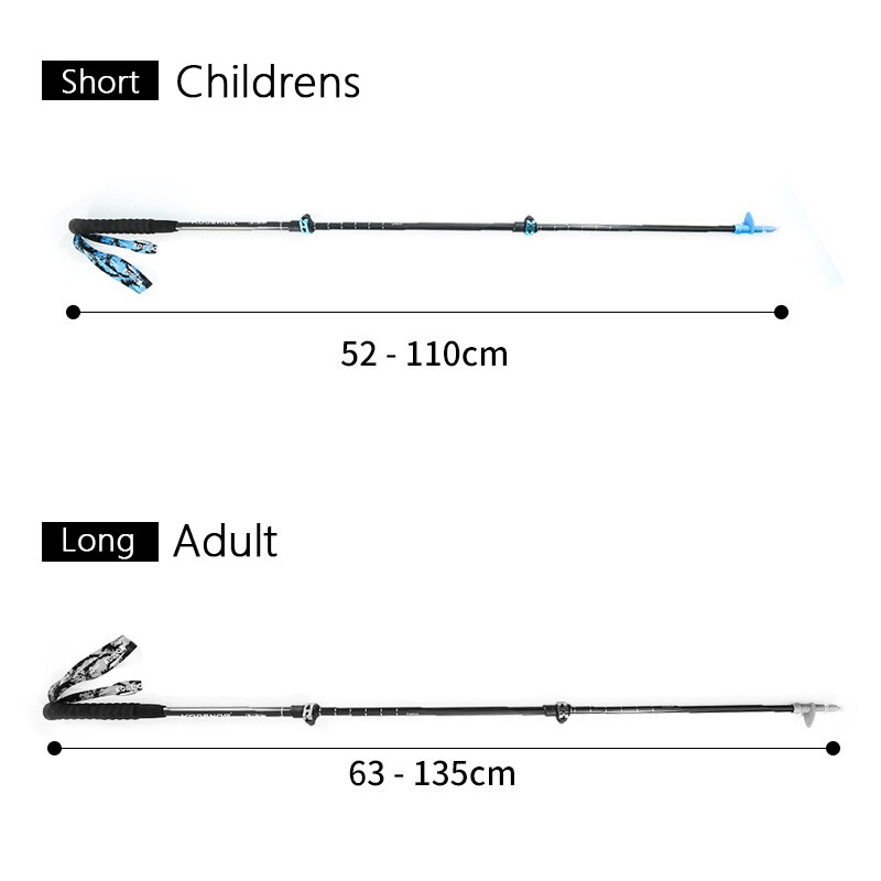 2 ks karbónových vychádzkových palíc, 3 sekcie, teleskopických turistických palíc s EVA rovnou rukoväťou, alpenštejnov, outdoorových, kempingových, horolezeckých