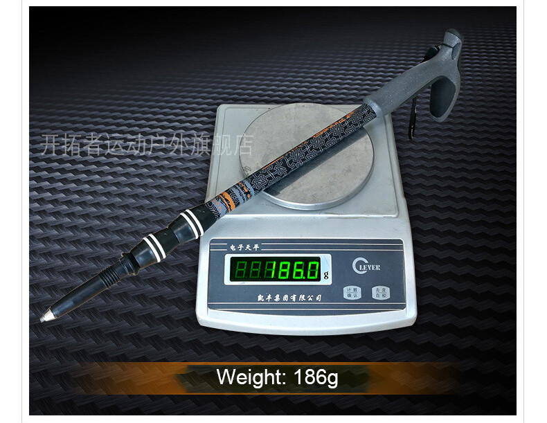 1 vnt. anglies pluošto lazda, 49–100 cm, trumpa teleskopinė vidinė užrakto T formos rankena Laipiojimo į kalnus ramentais lauko žygiai