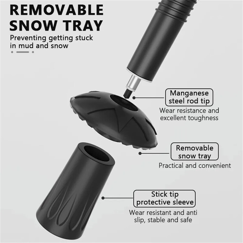 Baston de drumeție portabil, pliabil în aer liber, cu 4 secțiuni, baston de drumeție, din aliaj, club telescopic pentru bătrâni, bețe de mers pentru camping, 1 buc