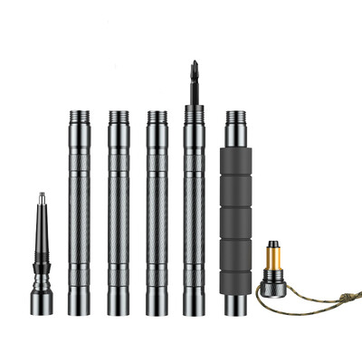 Pārgājienu nūjas daudzfunkcionālas alumīnija spieķi Jaunas saliekamas āra kempinga pārgājienu nūjas, regulējamas īpaši vieglas Alpenstock