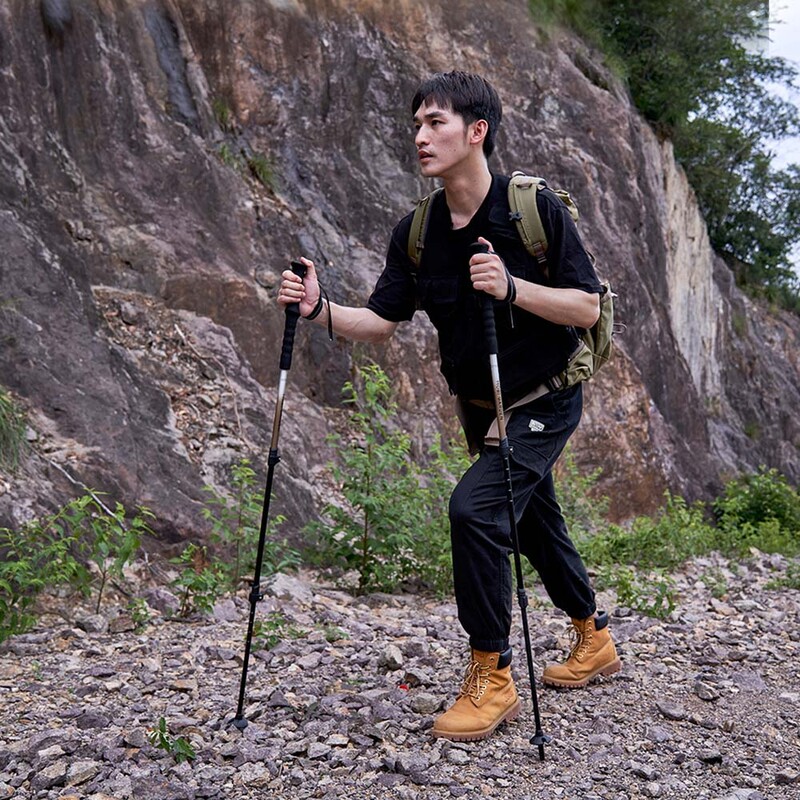 MOBI GARDEN Alpenstock hliníkové ultra ľahké pre deti a dospelých outdoorové kempovanie, batôžkárčenie, teleskopické horolezecké palice 1 ks