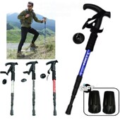 Žygio lazdos, amortizatorius, sulankstomas itin lengvas žygio lazdas, tinkamas lauko stovyklavimui alpinizmo kuprinėms ir kelionei