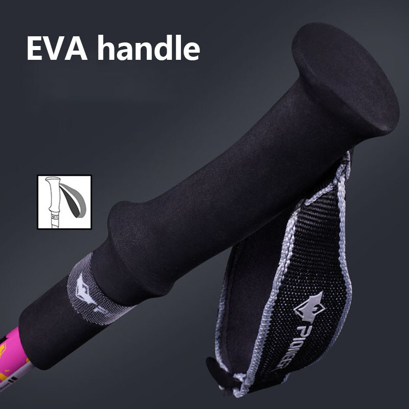 2tk Kokkupandav jalutuskepp 5 osaga matkakepid (2 süsinikkiust + 3 alumiiniumisulamist) mägironimise karguga välimatkamine