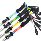 Lauko alpinizmo lazdelė su išoriniu užraktu, 5 sekcijų žygio lazdelė, itin lengvas 7075 aliuminio lydinio teleskopinis sulankstomas lazdelė,