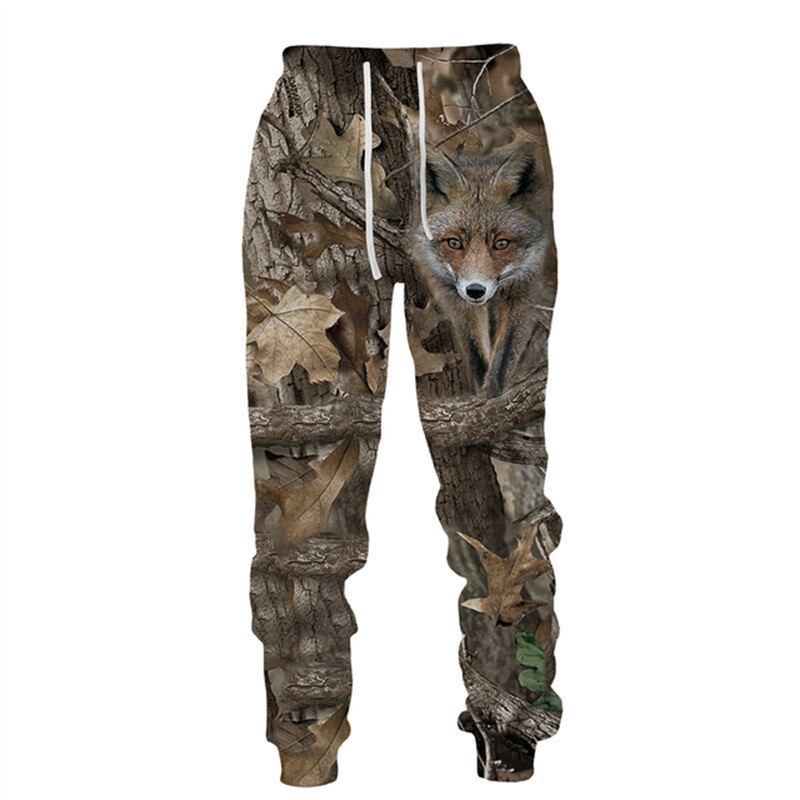 Pārrobežu jauns 2024. gada modes zīmols vīriešu ikdienas bikses maskēšanās meža dzīvnieki 3D digitālā druka Vīriešu un sieviešu sporta bikses