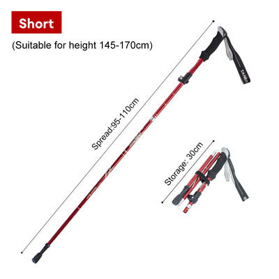 5-dielna skladacia treková palica z hliníkovej zliatiny, vonkajšia turistická lezecká palica pre seniorov s úložným vreckom