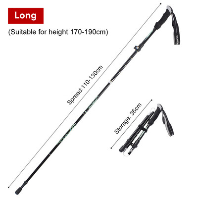 5-dielna skladacia treková palica z hliníkovej zliatiny, vonkajšia turistická lezecká palica pre seniorov s úložným vreckom