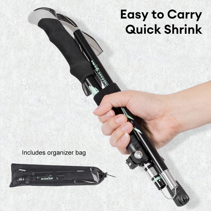 5-dielna skladacia treková palica z hliníkovej zliatiny, vonkajšia turistická lezecká palica pre seniorov s úložným vreckom