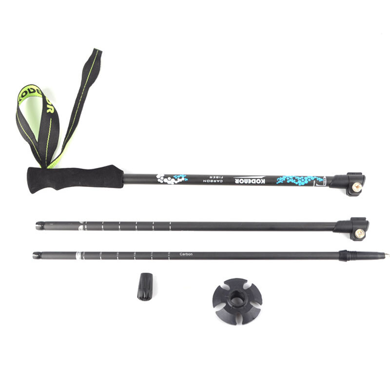 2 vnt vaikščiojimo lazda, anglies lazda, 3 skyriai 63–135 cm EVA tiesia rankena Alpenstocks lauko žygiai kopimas į kalnus