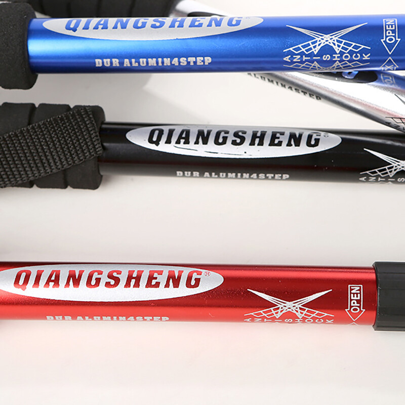 Keturių sekcijų T formos stulpas, skirtas lauko kelionei laipiojimo lazda, aliuminio lydinio teleskopinė lazda