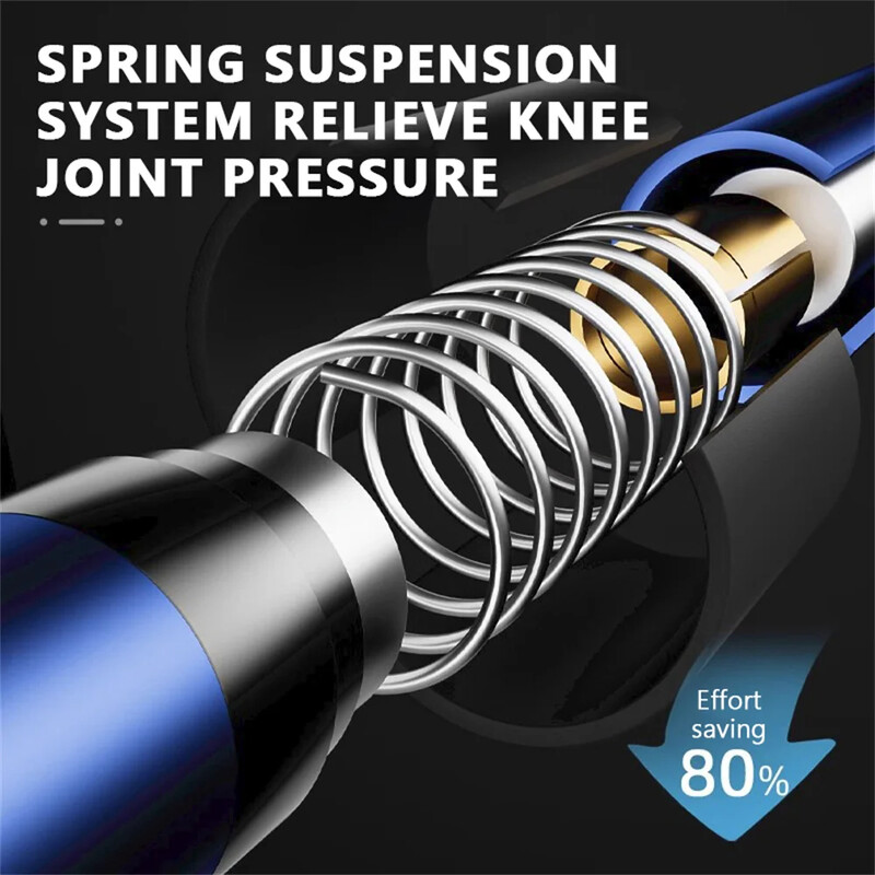 4 sekcijų nešiojamas lauko sulankstomas pėsčiųjų lazdas vaikščiojimo lazdos lydinio teleskopinis klubas pagyvenusiems žmonėms, 1 vnt.