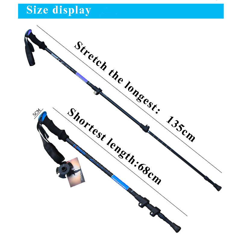 NUONEKO-āra saliekamais spieķis, īpaši vieglie aksesuāri, kalnu pārgājienu pārgājienu kempinga aprīkojums, pagarināms spieķis CA19