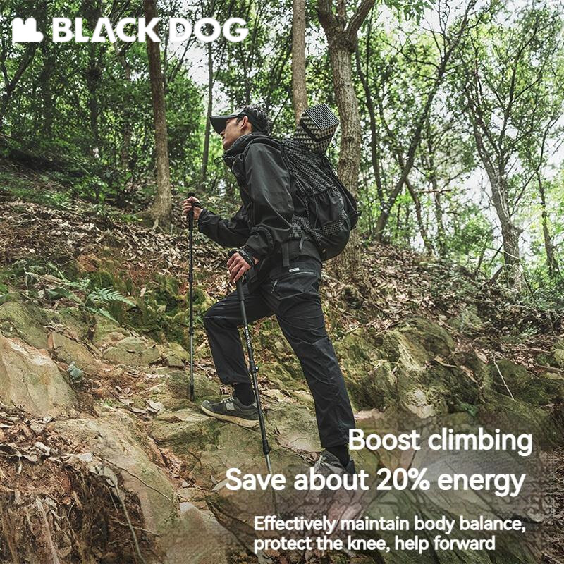 Naturehike Blackdog žygių lazdas, teleskopinės aliuminio anglies vaikščiojimo lazdos, reguliuojamos pėsčiųjų lazdelės, itin lengvas alpinizmas 1 vnt.