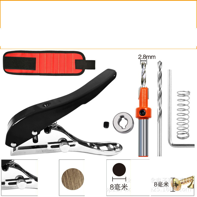 Rankinė perforavimo mašina, naujas juostinis perforatorius kraštų aprišimui, plokščios ir kampuotos medienos apdirbimo replės, metalinė rankena yra lygi ir nesunku sulaužyti