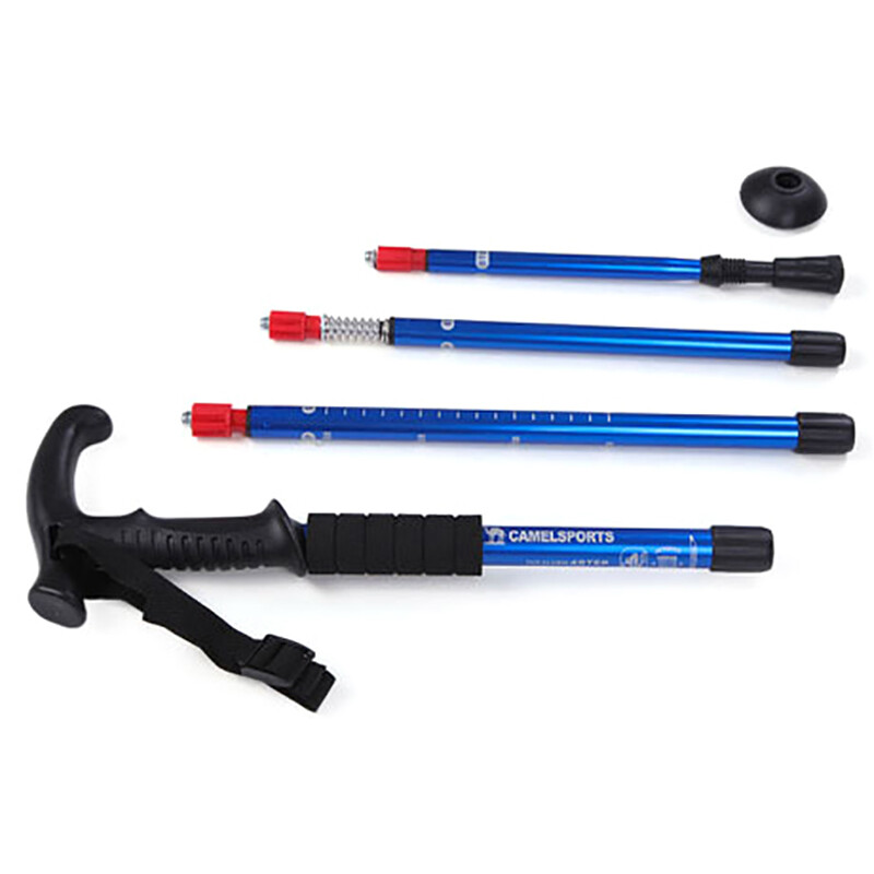 4 sekcijų lauko vaikščiojimo lazda Nešiojama teleskopinė bėgimo lazda, neslystanti iš aliuminio lydinio cukranendrių pagyvenusiems žmonėms.