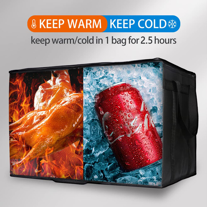 Didelės talpos iškylų maišelis, izoliuotas maisto pristatymo krepšys Picos pristatymo krepšiai maistui pašildyti aušintuvas bakalėjos krepšys vakarėliams