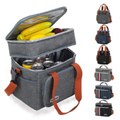 Didelės talpos dvigubo sluoksnio „Crosbody“ pietų krepšiai Termoizoliaciniai iškylai Maisto ir gėrimų krepšiai Lauko ledo maišeliai Kelioniniai krepšiai