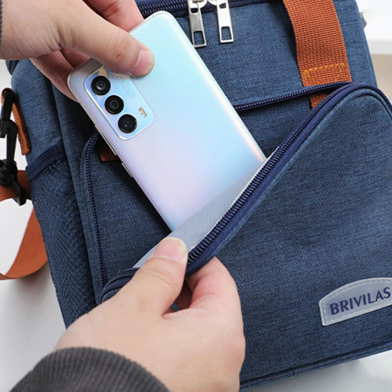 Didelės talpos dvigubo sluoksnio „Crosbody“ pietų krepšiai Termoizoliaciniai iškylai Maisto ir gėrimų krepšiai Lauko ledo maišeliai Kelioniniai krepšiai