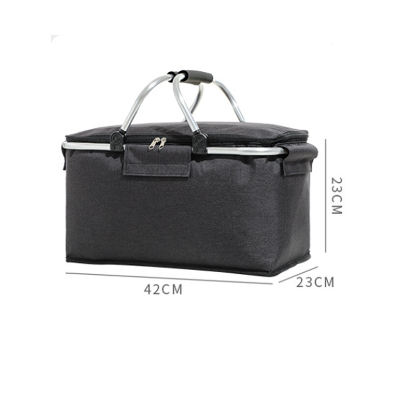 Izolēts piknika grozs Pārnēsājami saliekami pārtikas preču maisiņi Necaurlaidīgs aukstummaisu grozs ar rokturi Liela ietilpība kempinga ceļojumi