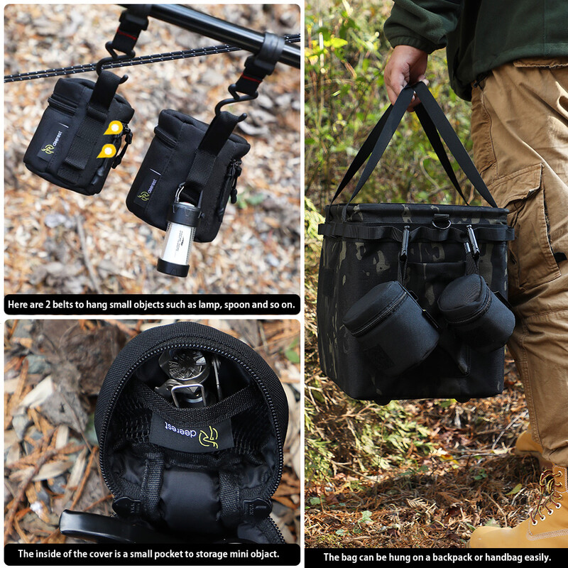 Deerest lauko vandens puodelių laikymo krepšys, taktinis daugiafunkcis krepšys 1000D nešiojamasis vandens puodelio apsauginis krepšys stovyklavimui