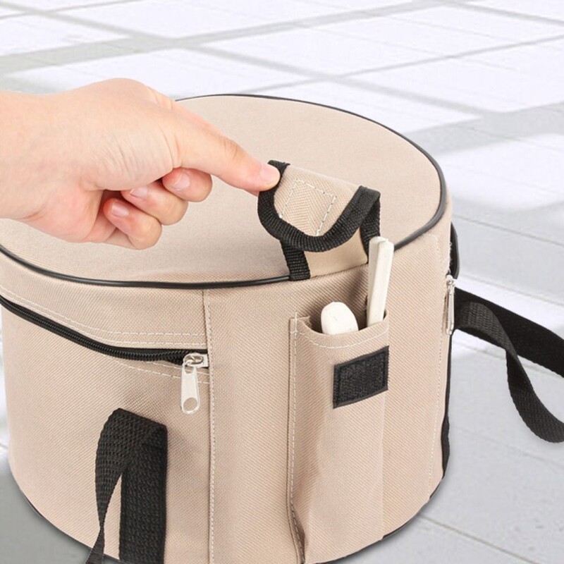 Apvalus kempingo laikymo krepšys Nešiojami virtuvės reikmenys Maisto šviežiai išlaikantis terminis maišelis pietums Vienspalviai sulankstomi statinės izoliuoti maišeliai