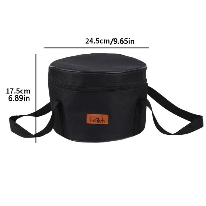 Apvalus kempingo laikymo krepšys Nešiojami virtuvės reikmenys Maisto šviežiai išlaikantis terminis maišelis pietums Vienspalviai sulankstomi statinės izoliuoti maišeliai