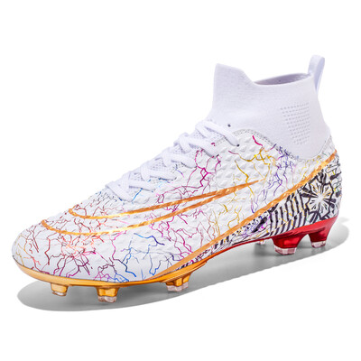 Vyriški futbolo bateliai neslystantys spygliuotieji futbolo batai auksu dengti padai Profesionalūs suaugusiųjų treniruočių batai lauko sportbačiai
