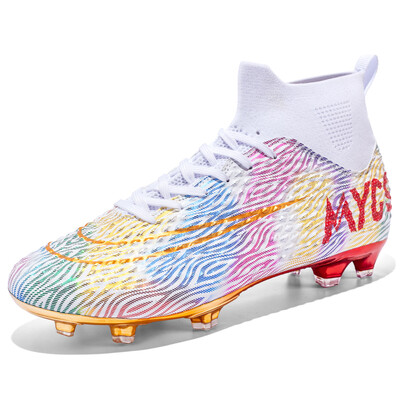 Vyriški futbolo bateliai neslystantys spygliuotieji futbolo batai auksu dengti padai Profesionalūs suaugusiųjų treniruočių batai lauko sportbačiai
